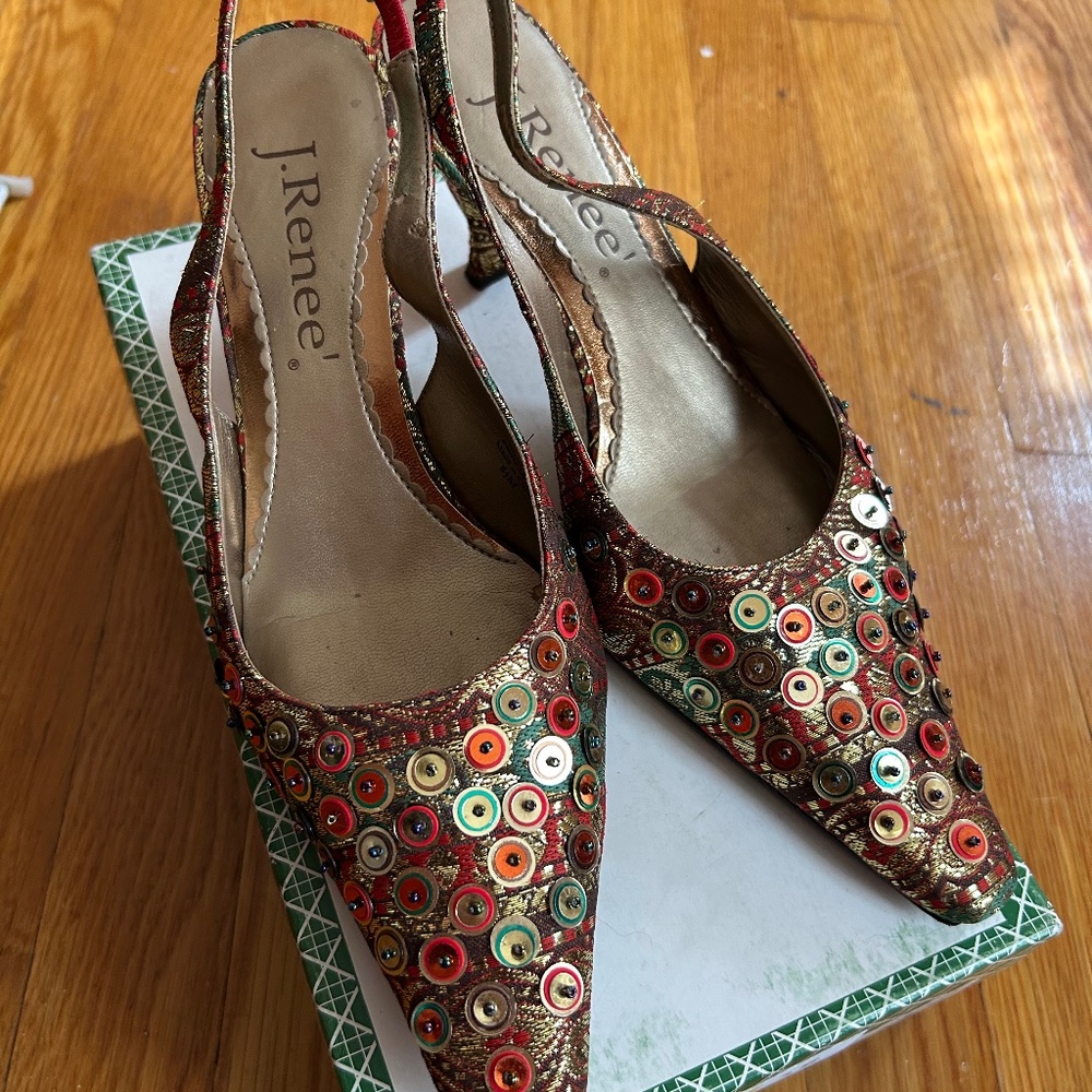J Renee kitten heels slingback